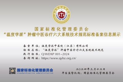刘贤华任中医专家委员会副会长及三部委评为权威肿瘤医学专家 “温度学派”肿瘤中医诊疗六大系统 技术规范